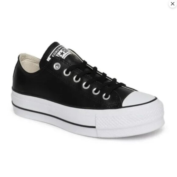 Converse 10 Black Chuck Taylor Lift Canvas Low Top Platform Sneakers - NIB - Picture 3 of 6